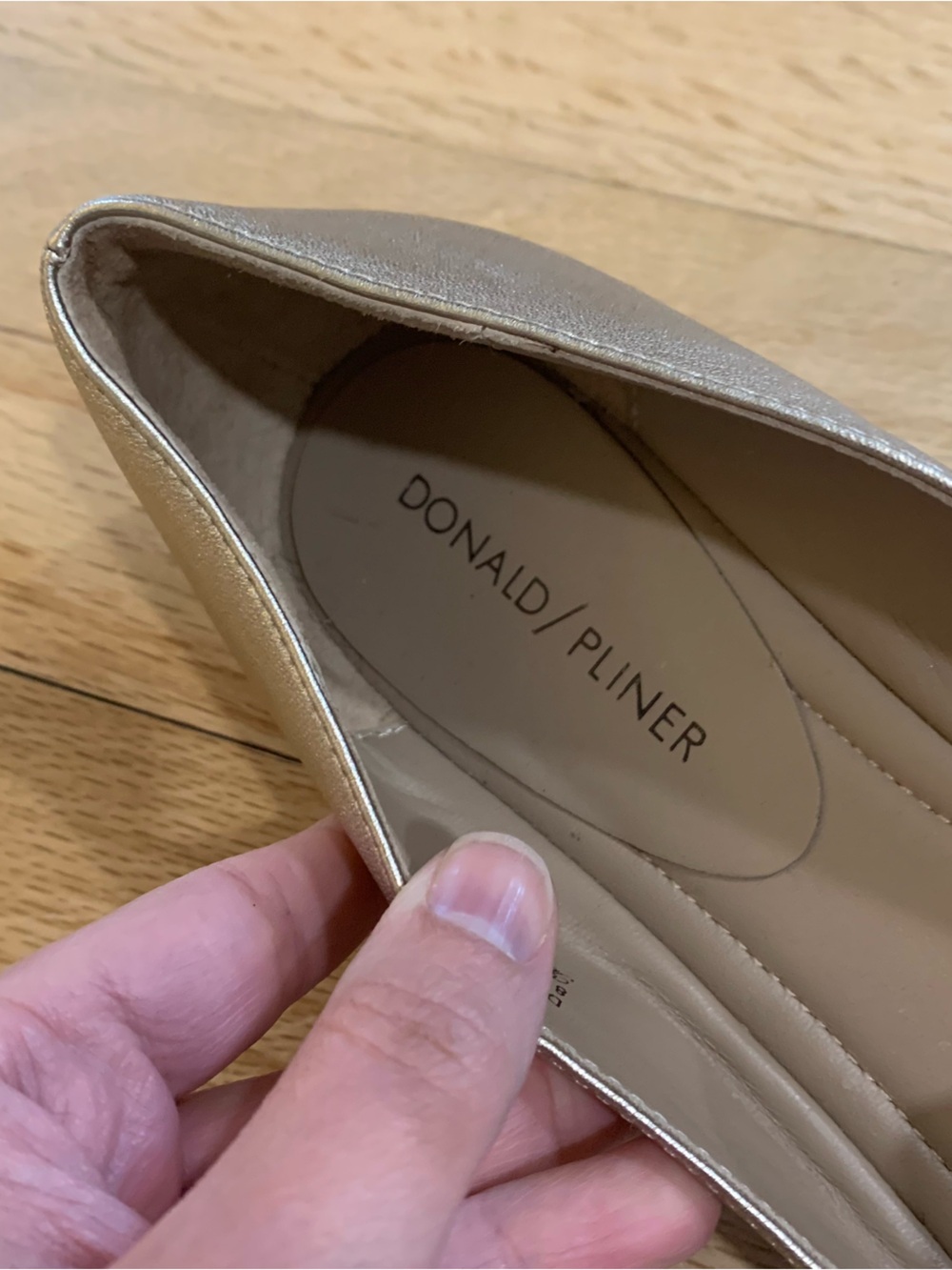 Donald J. Pliner Metallic Ballet Flats Strap Square Toe Women’s Size 8.5 - Picture 5 of 9